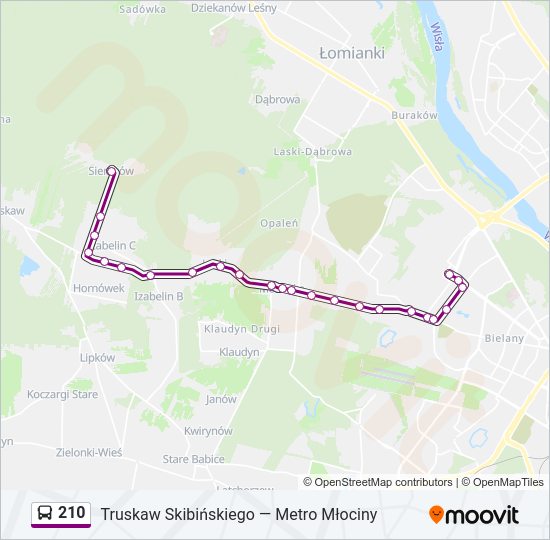 210 bus Line Map