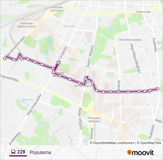 Автобус 228: карта маршрута