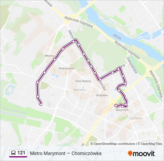 121 Bus Line Map