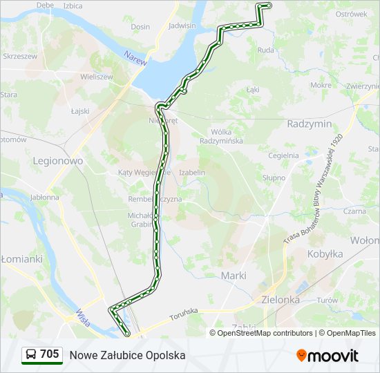 705 bus Line Map