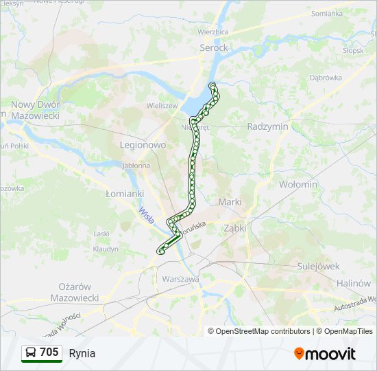 705 bus Line Map