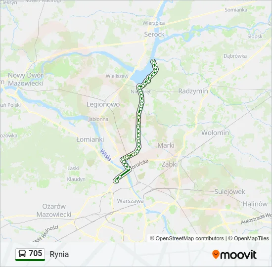 705 Bus Line Map