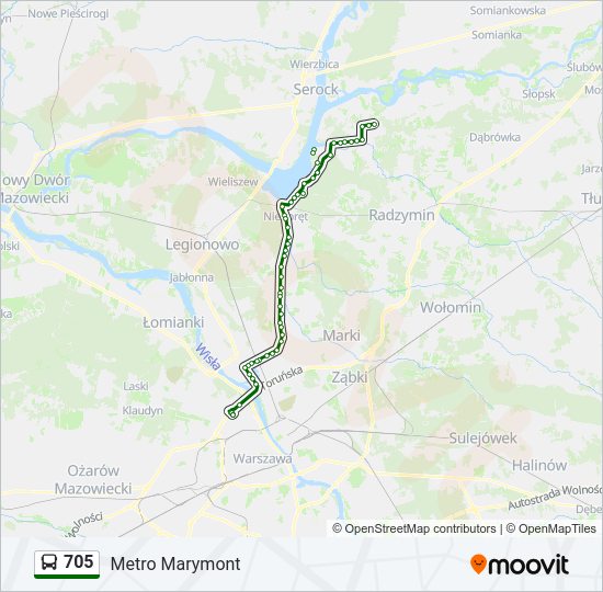 705 bus Line Map