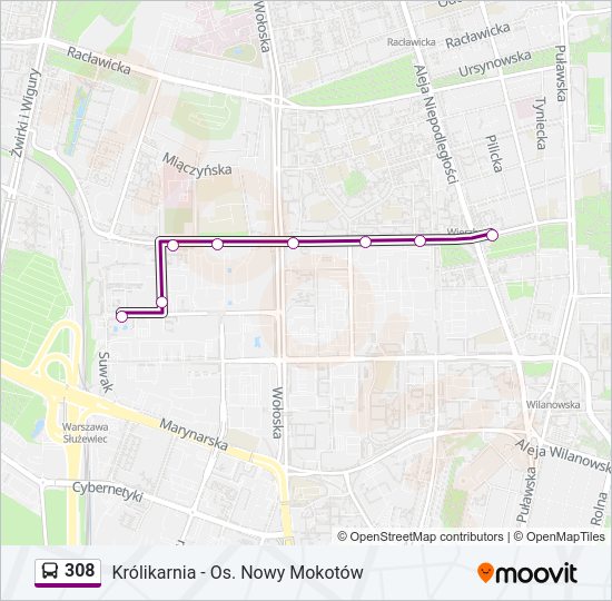 308 Bus Line Map