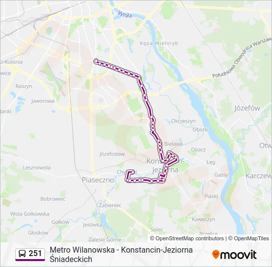Автобус 251: карта маршрута