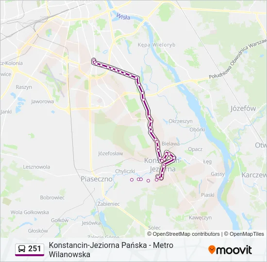 Автобус 251: карта маршрута