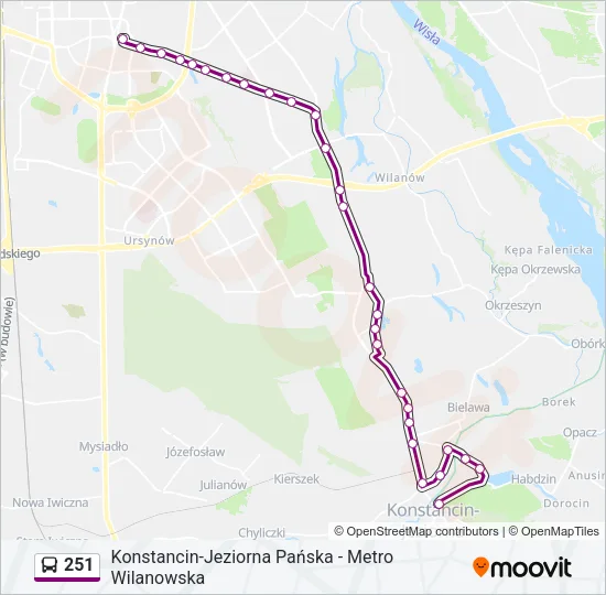 251 Bus Line Map