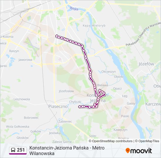 251 bus Line Map