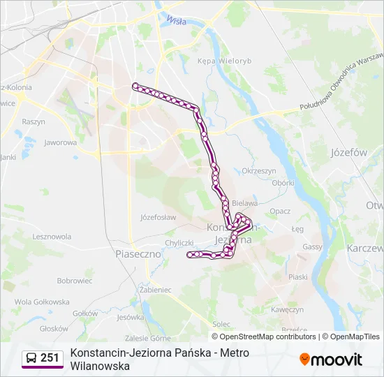 Автобус 251: карта маршрута