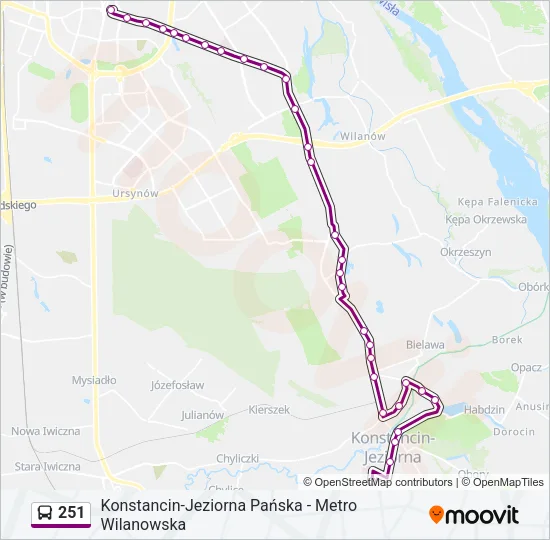 Автобус 251: карта маршрута