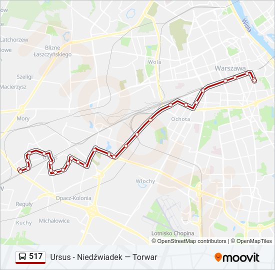 517 bus Line Map