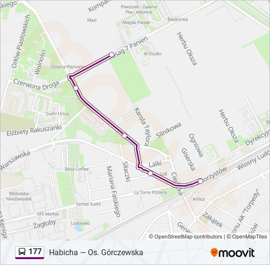 177 bus Line Map