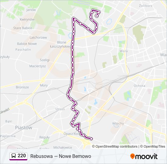 220 bus Line Map