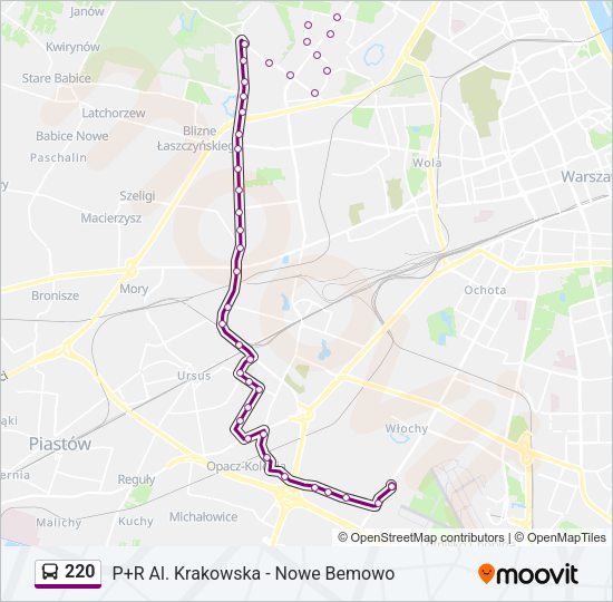 220 bus Line Map