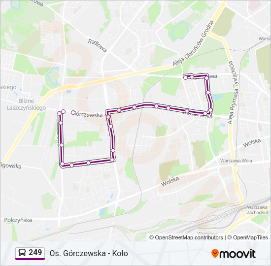 249 bus Line Map