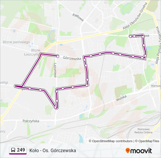 Автобус 249: карта маршрута