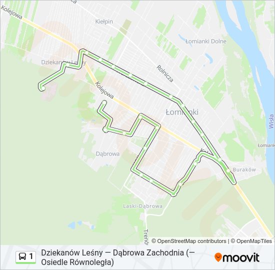 1 bus Line Map