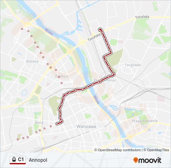 C1 Light Rail Line Map