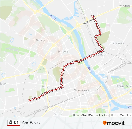 C1 Light Rail Line Map