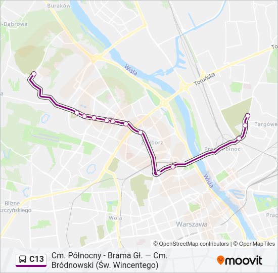 C13 Bus Line Map