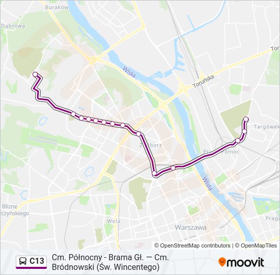 C13 bus Line Map