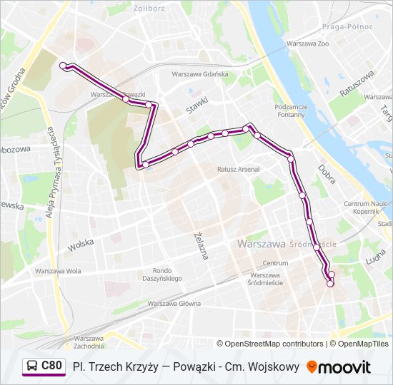 C80 bus Line Map