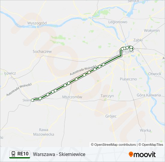 RE10 train Line Map