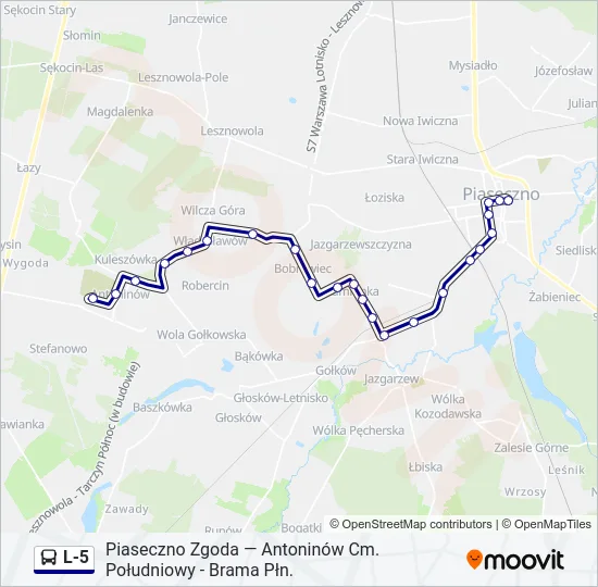 L-5 Bus Line Map
