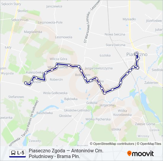 L-5 bus Line Map