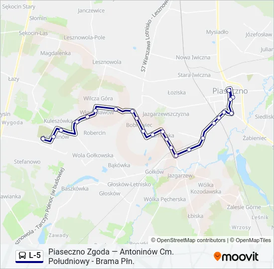 L-5 Bus Line Map