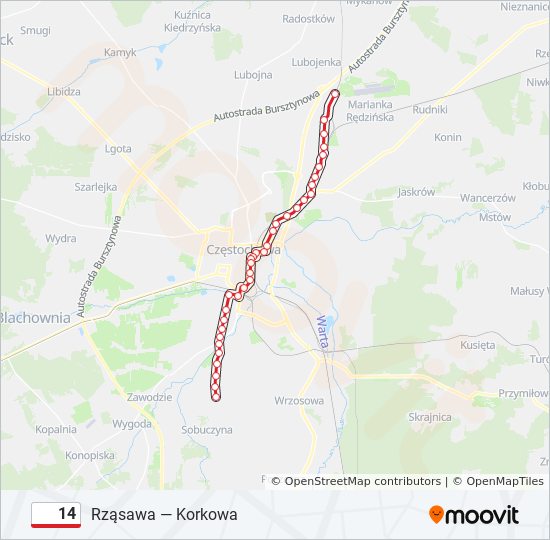 14 Route: Schedules, Stops & Maps - Brzeziny (Updated)