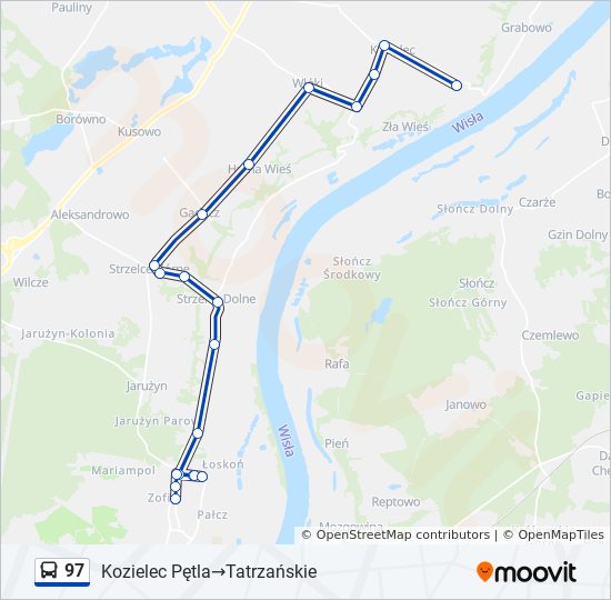97 Bus Route Map 97 Route: Schedules, Stops & Maps - Kozielec Pętla‎→Tatrzańskie (Updated)