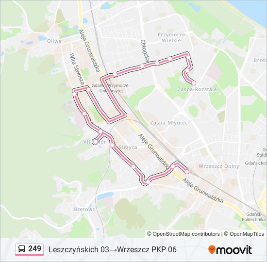 249 bus Line Map