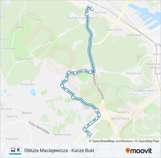 K bus Line Map