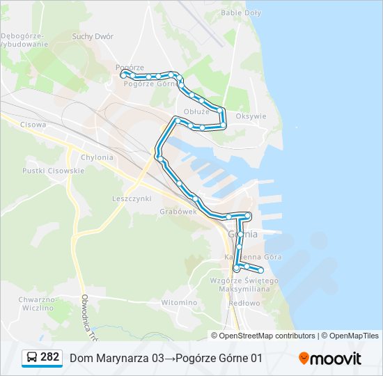 Автобус 282: карта маршрута