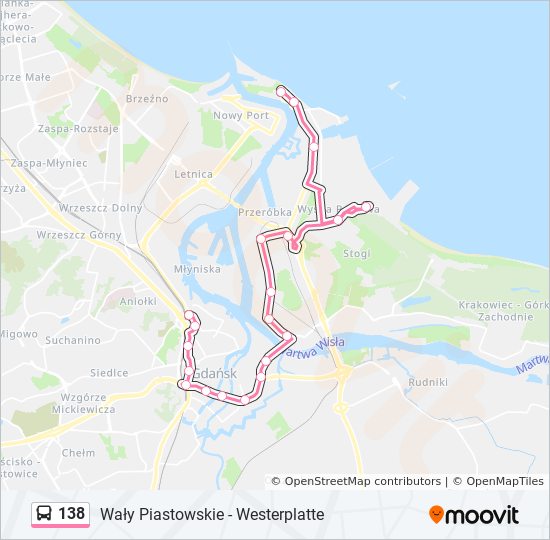 Bus 138 Route Map 138 Route: Schedules, Stops & Maps - Jana Z Kolna 01‎→Westerplatte 01  (Updated)