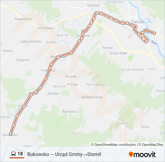 Linia 18: Rozkłady, Przystanki I Mapy - Bukowsko — Urząd Gminy‎→Stomil ...