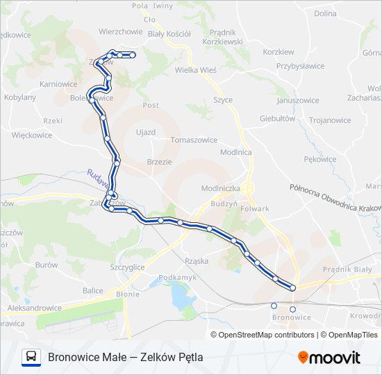 Mapa linii autobus 248