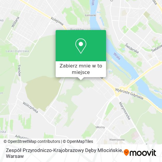 Mapa Zespół Przyrodniczo-Krajobrazowy Dęby Młocińskie