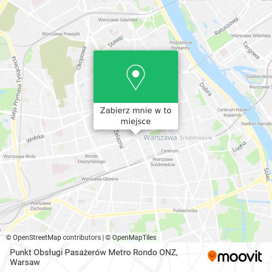 Mapa Punkt Obsługi Pasażerów Metro Rondo ONZ