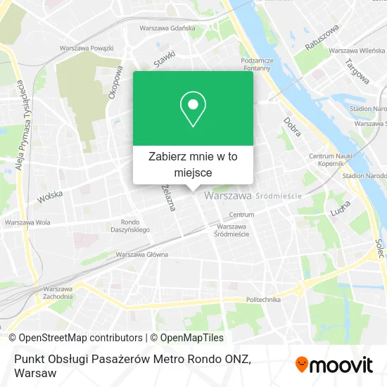 Mapa Punkt Obsługi Pasażerów Metro Rondo ONZ
