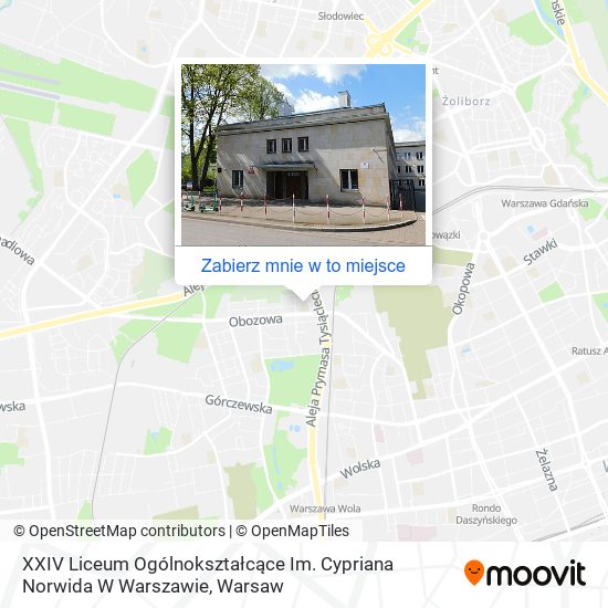 Mapa XXIV Liceum Ogólnokształcące Im. Cypriana Norwida W Warszawie