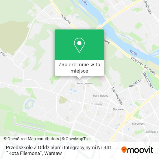 Mapa Przedszkole Z Oddziałami Integracyjnymi Nr 341 ""Kota Filemona""