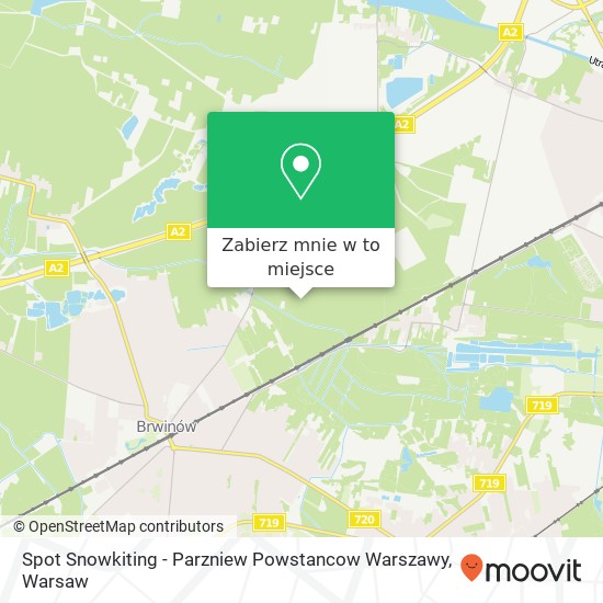 Mapa Spot Snowkiting - Parzniew Powstancow Warszawy