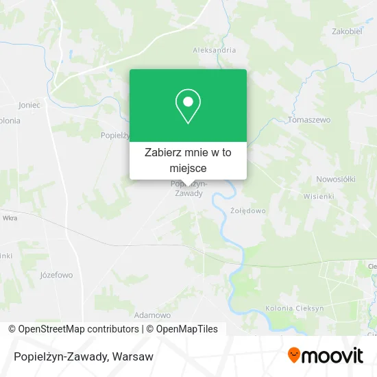 Mapa Popielżyn-Zawady