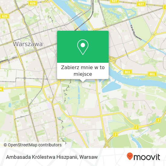 Mapa Ambasada Królestwa Hiszpanii