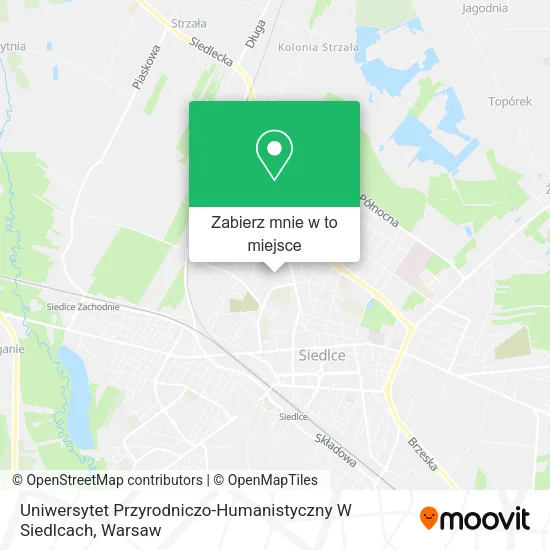 Mapa Uniwersytet Przyrodniczo-Humanistyczny W Siedlcach