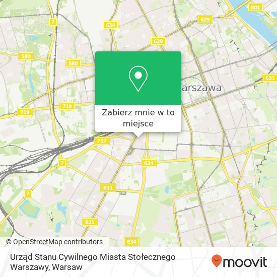 Mapa Urząd Stanu Cywilnego Miasta Stołecznego Warszawy