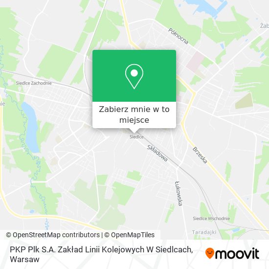 Mapa PKP Plk S.A. Zakład Linii Kolejowych W Siedlcach