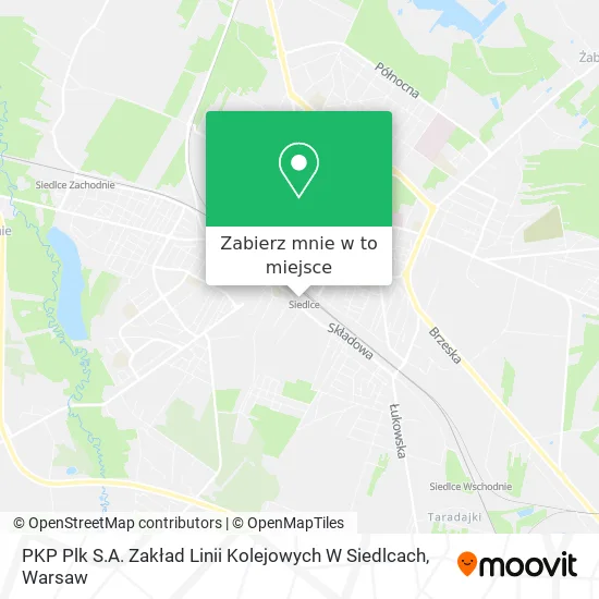 Mapa PKP Plk S.A. Zakład Linii Kolejowych W Siedlcach